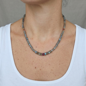 שרשרת נשים | Ruby & Labradorite